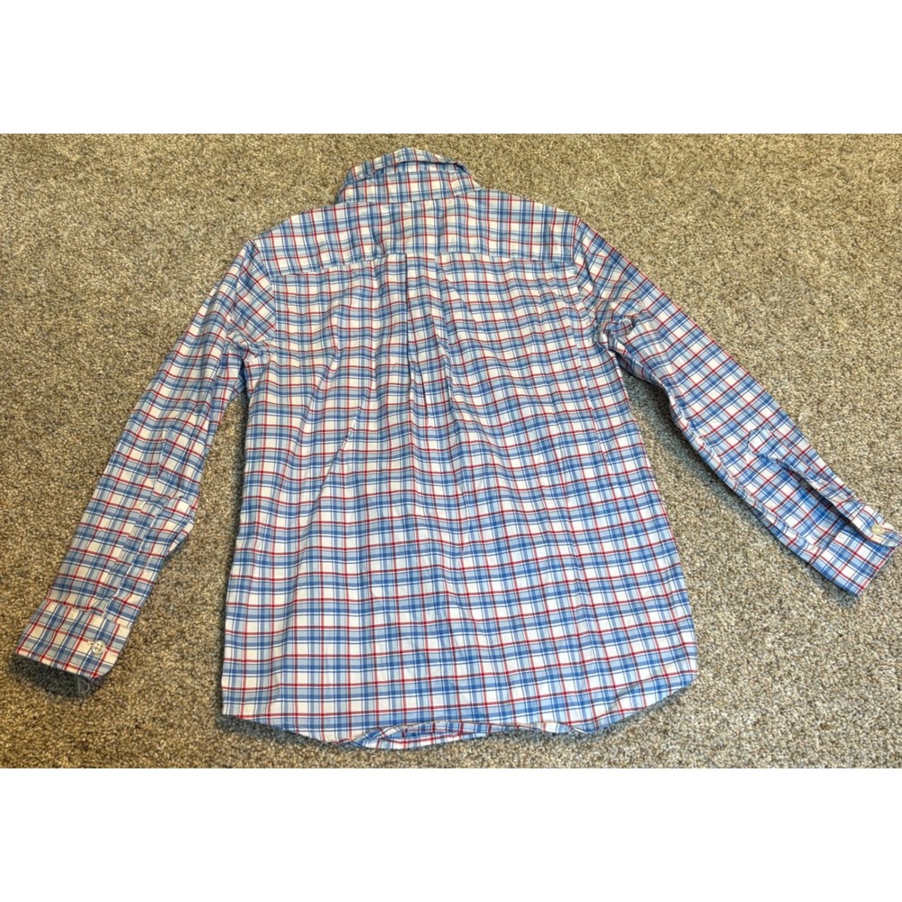 Vineyard Vines On The Go Performance Boys Button Shirt 6 Red White Blue Plaid - Picture 3 of 5